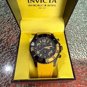 Invicta Black and Yellow Chronograph Watch